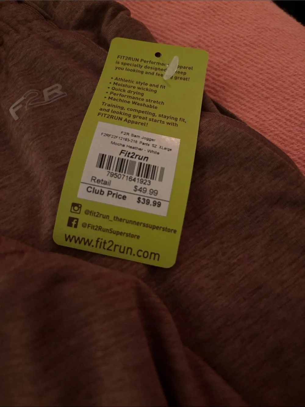 Fit2Run NWT COZY Long-Sleeve Lounge Top & Jogger Pajama Set - Reddish Brown